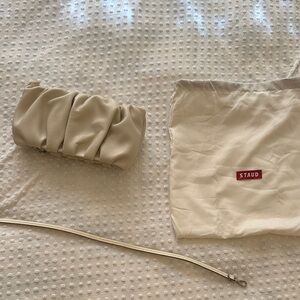 STAUD Off-White Bean Bag - Cream Shoulder Bag